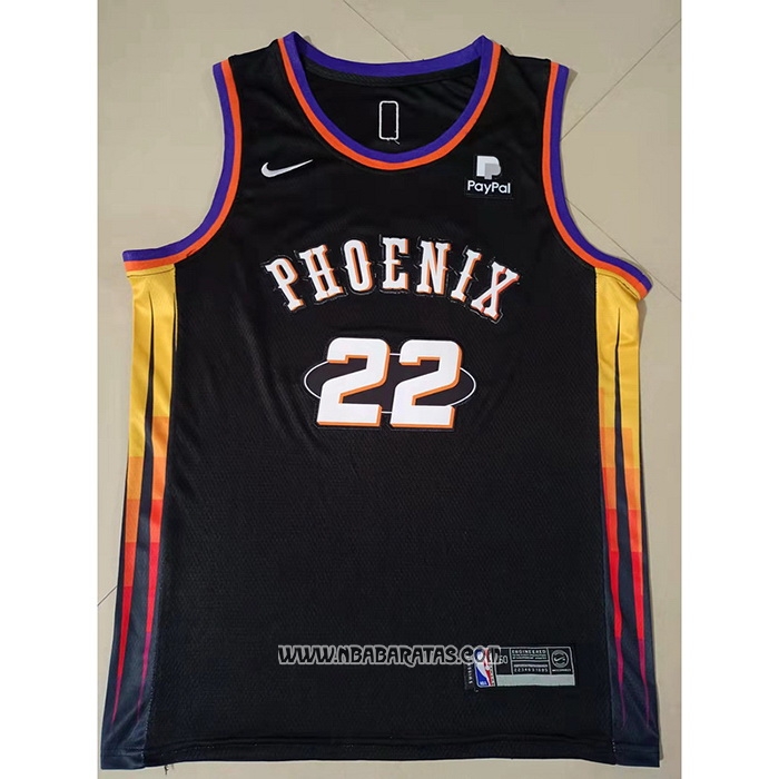 Camiseta Phoenix Suns Deandre Ayton #22 75th Anniversary 2022 Negro